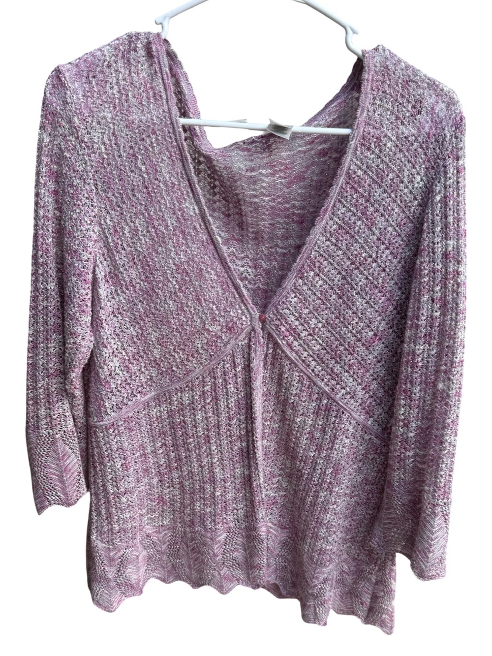 Y2K babydoll flyaway Fairy Cardigan Bell Sleeves pink  V-Neck Knit XL